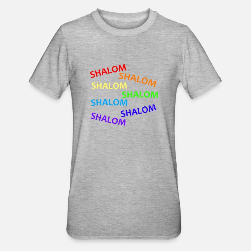 SHALOM CASCADE ARC-EN-CIEL - Idée Cadeau - T-shirt polycoton Unisexe - gris chiné