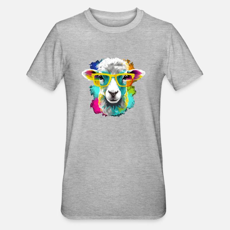 Bool das Schaf - Unisex Polycotton T-Shirt - Grau meliert