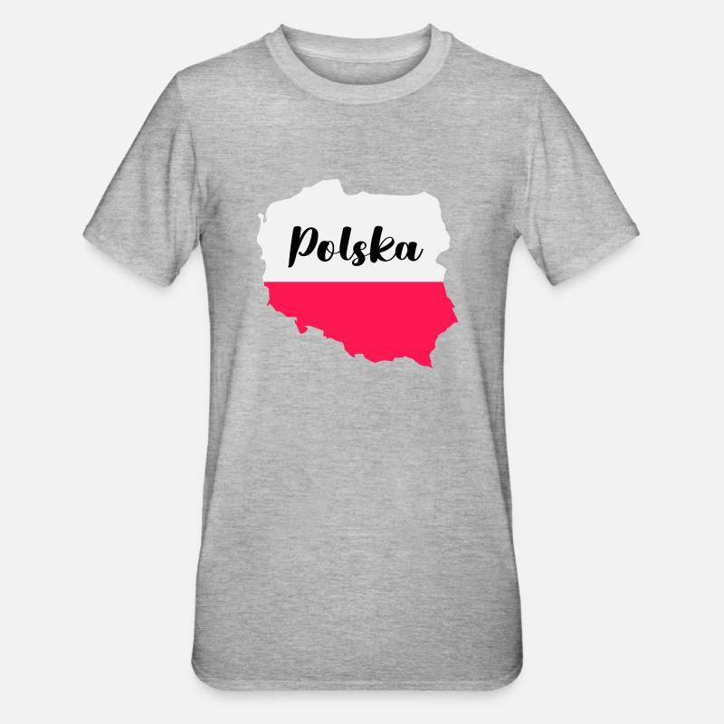 polen polska - Unisex Polycotton T-Shirt - Grau meliert