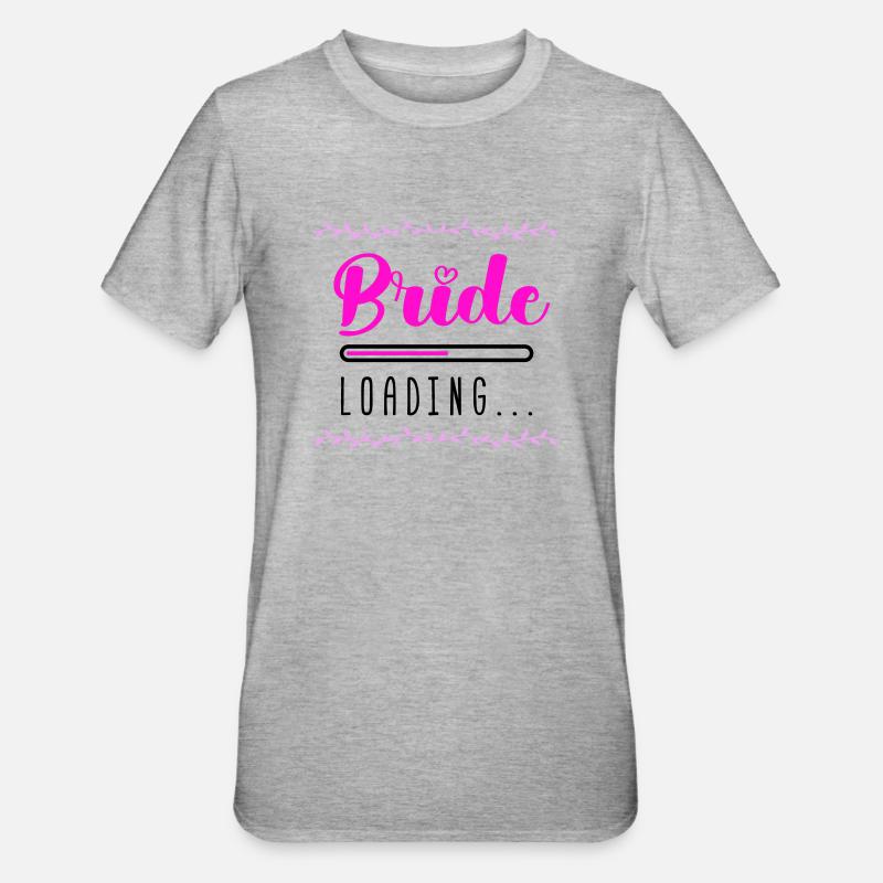 bride loading - Unisex Polycotton T-Shirt - Grau meliert
