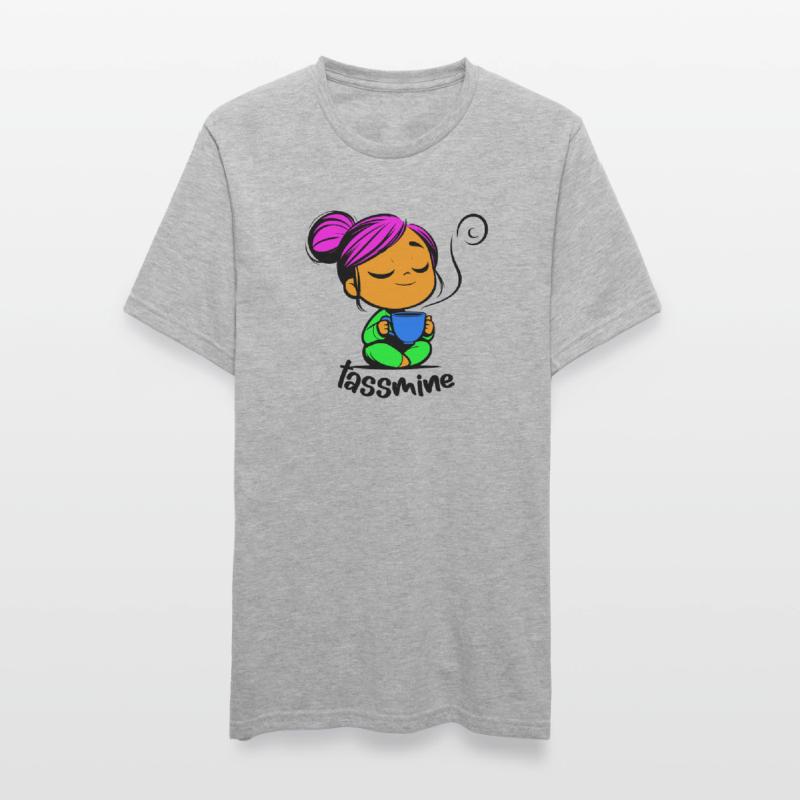 Tassmine enspannt mit einer Tasse Tee oder Kaffee Unisex Polycotton T-Shirt