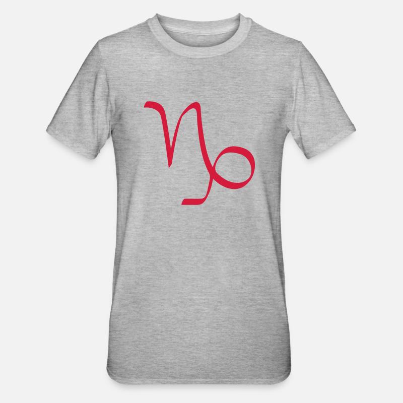 Sternzeichen Steinbock - Unisex Polycotton T-Shirt - Grau meliert