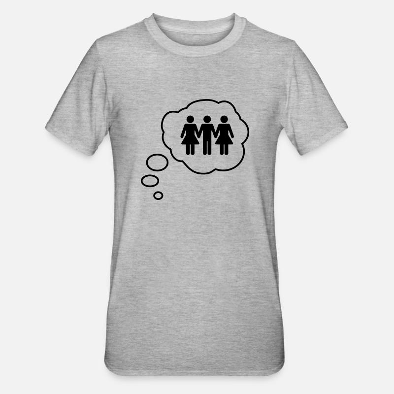 Trio Bulle de pensée - T-shirt polycoton Unisexe - gris chiné