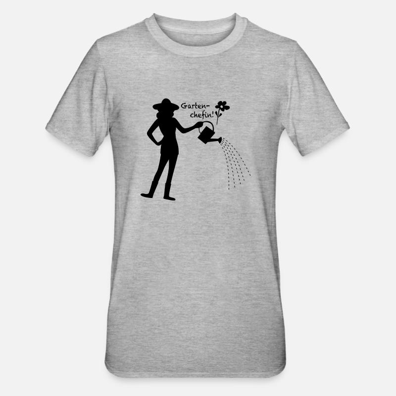 gartenchefin - Unisex Polycotton T-Shirt - Grau meliert