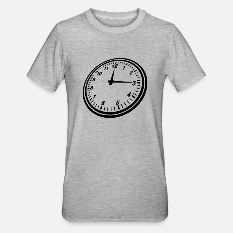 clock_design_yu1 - Unisex Polycotton T-Shirt - heather grey