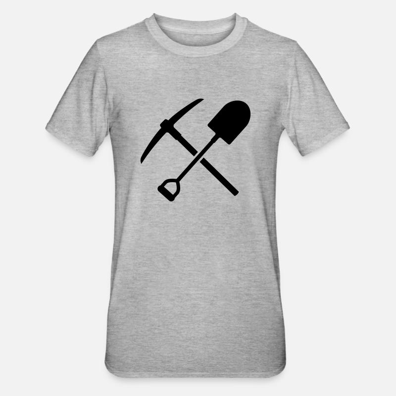 Bergbau - Unisex Polycotton T-Shirt - Grau meliert