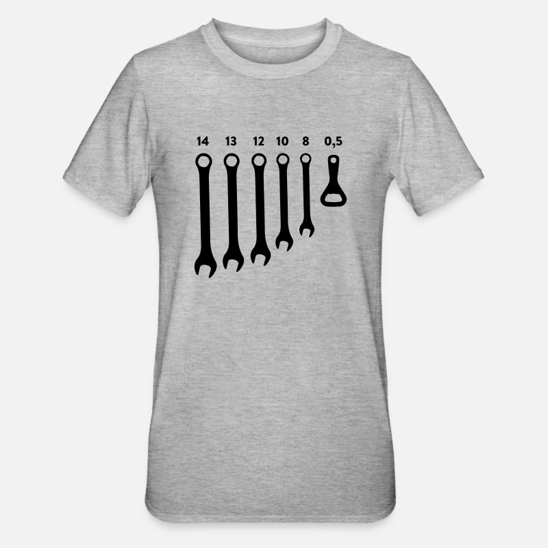 Principaux outils Ouvre-bouteilles 0,5 - T-shirt polycoton Unisexe - gris chiné