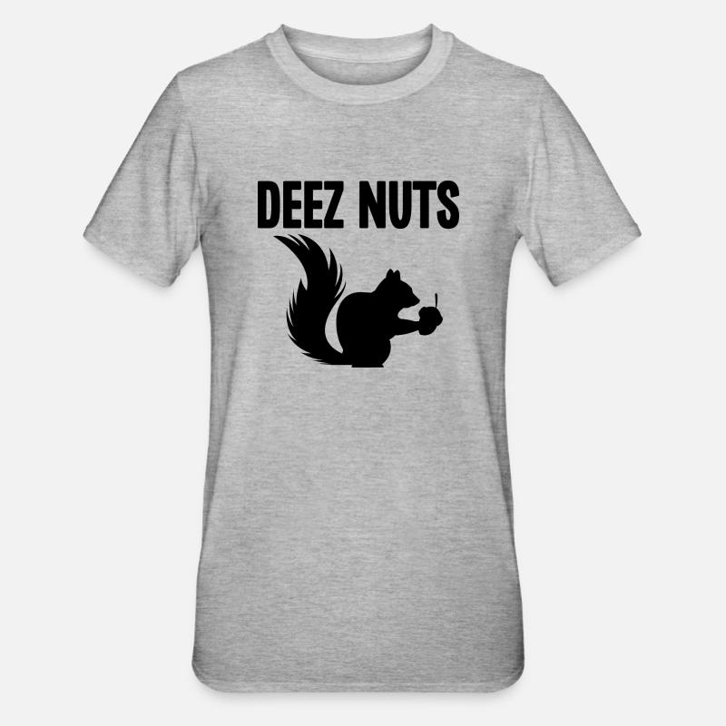 Deez Nuts Eichhörnchen - Unisex Polycotton T-Shirt - Grau meliert