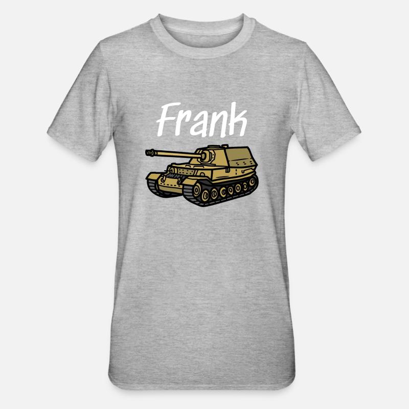 Frank Der Panzer - Unisex Polycotton T-Shirt - Grau meliert