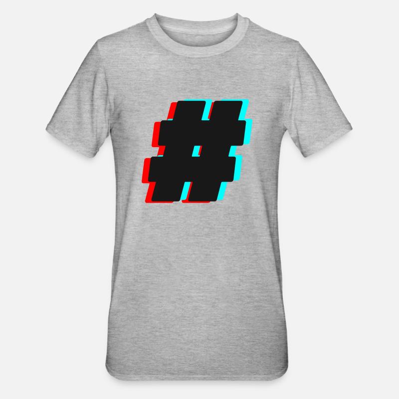 Hashtag # - T-shirt polycoton Unisexe - gris chiné