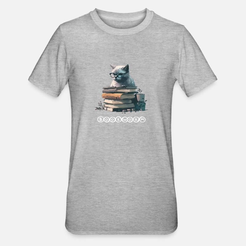 Eriko the learned cat - Unisex Polycotton T-Shirt - heather grey