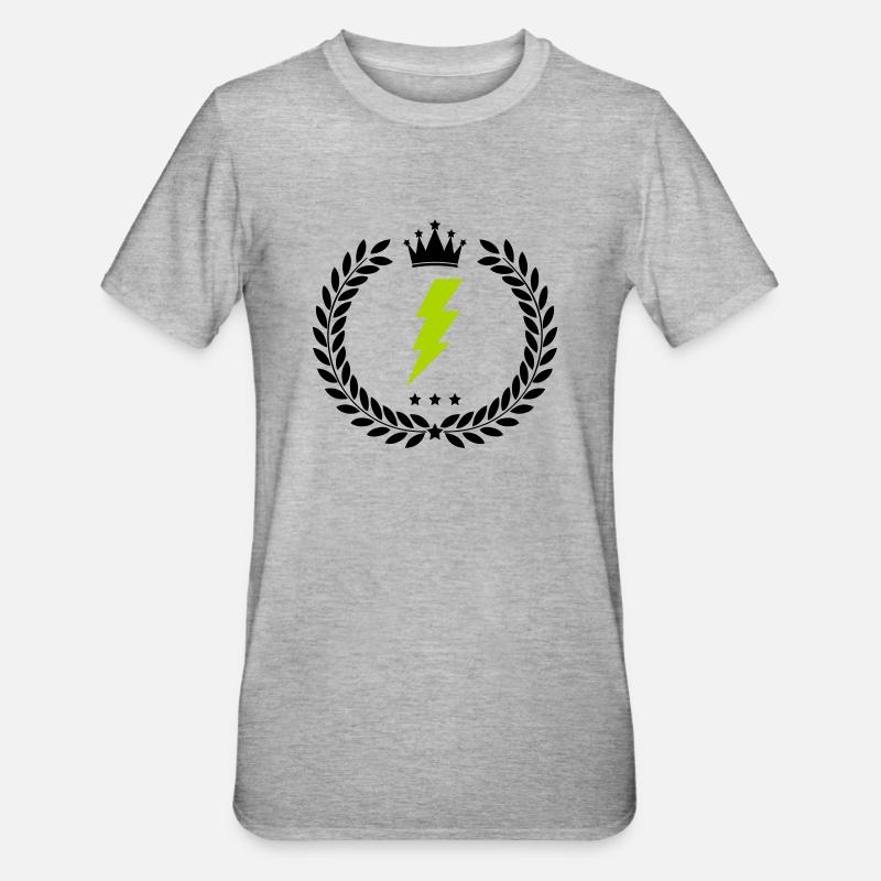 wappen blitz - Unisex Polycotton T-Shirt - Grau meliert