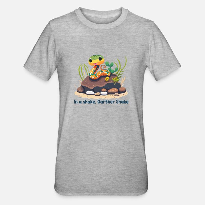 In a shake, Garther Snake - T-shirt polycoton Unisexe - gris chiné