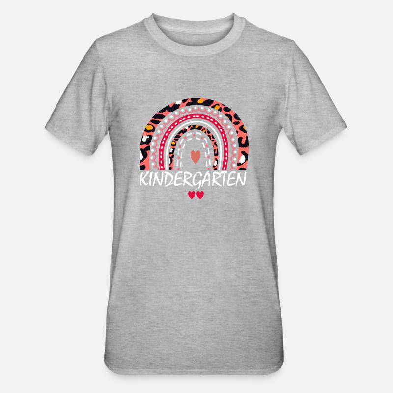 Boho Kindergarten Squad Geschenk - Unisex Polycotton T-Shirt - Grau meliert