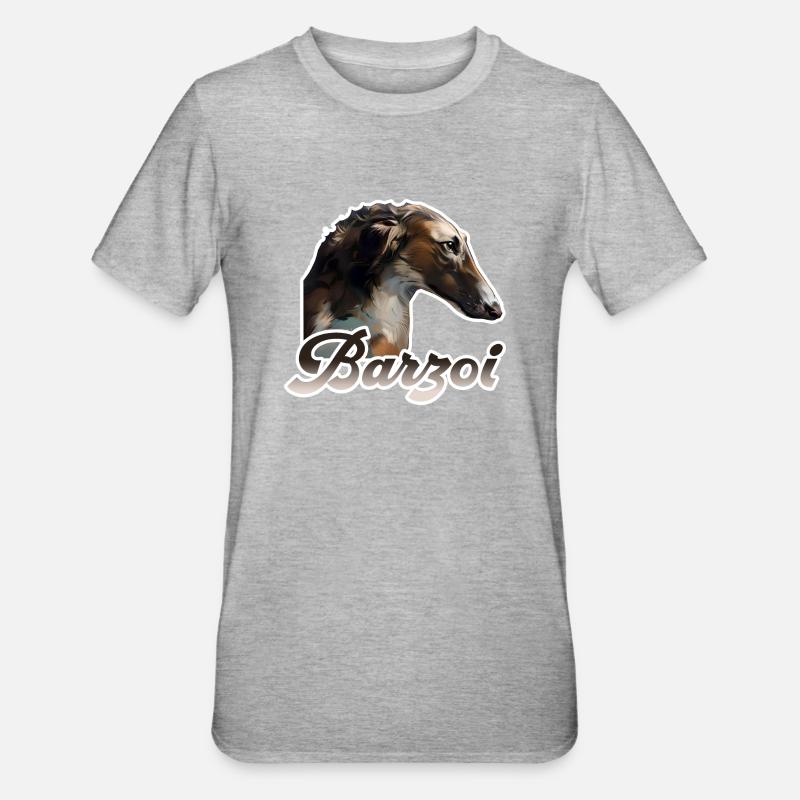 barzoi Barzoï lévrier russe - T-shirt polycoton Unisexe - gris chiné