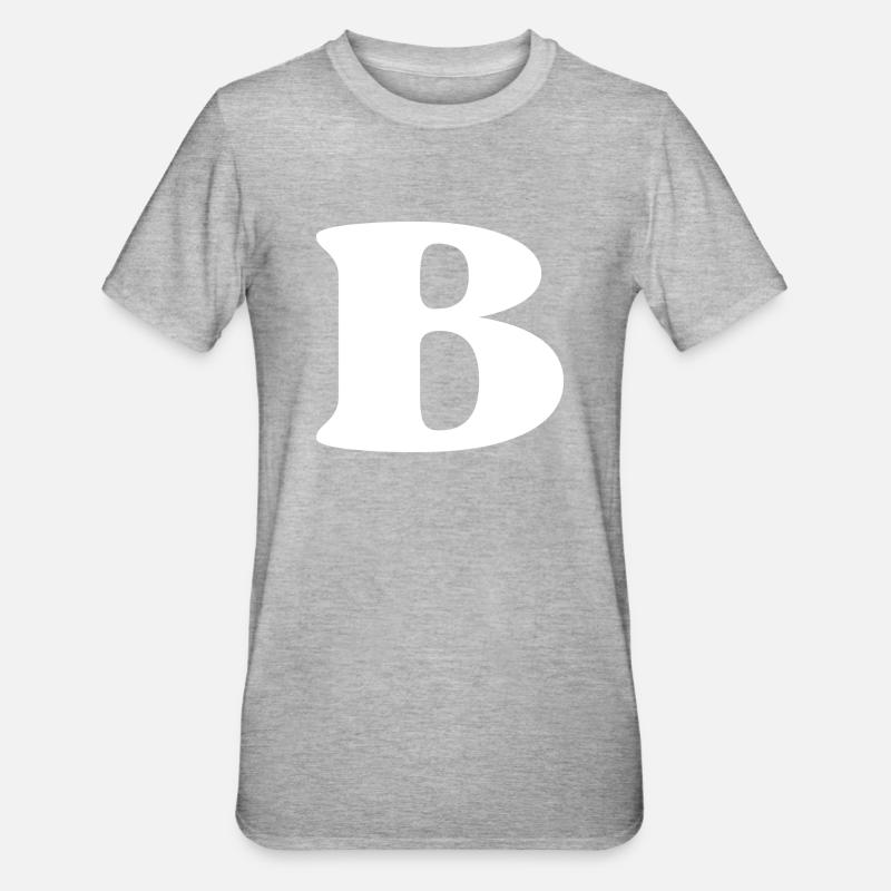 Buchstabe b - Unisex Polycotton T-Shirt - Grau meliert