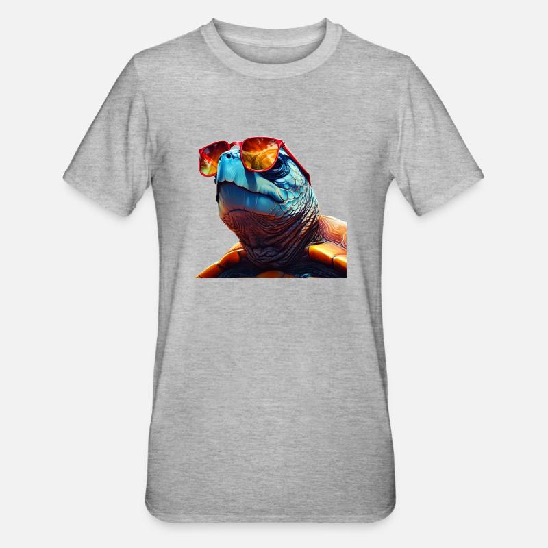 Turtle - Unisex Polycotton T-Shirt - heather grey
