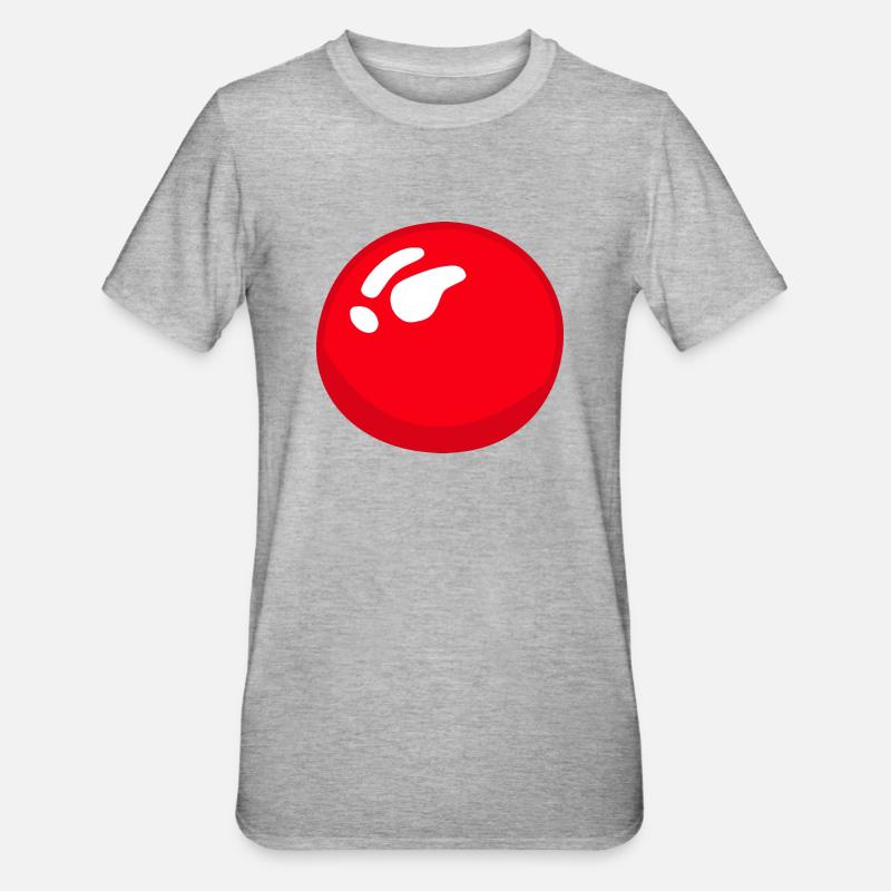 Rote Nase Vorlage - Unisex Polycotton T-Shirt - Grau meliert