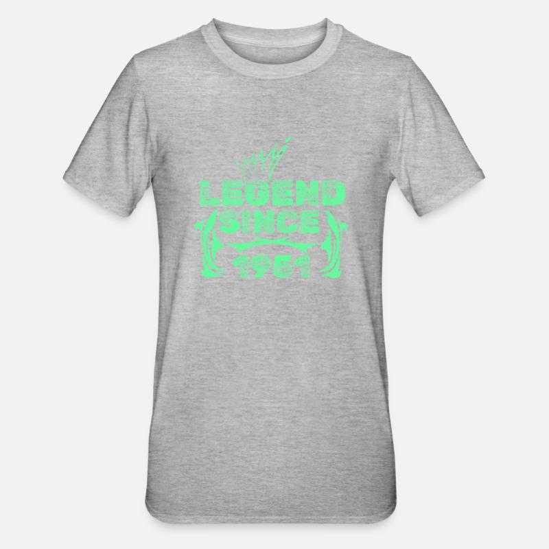 Geschenkidee 1951 - Unisex Polycotton T-Shirt - Grau meliert