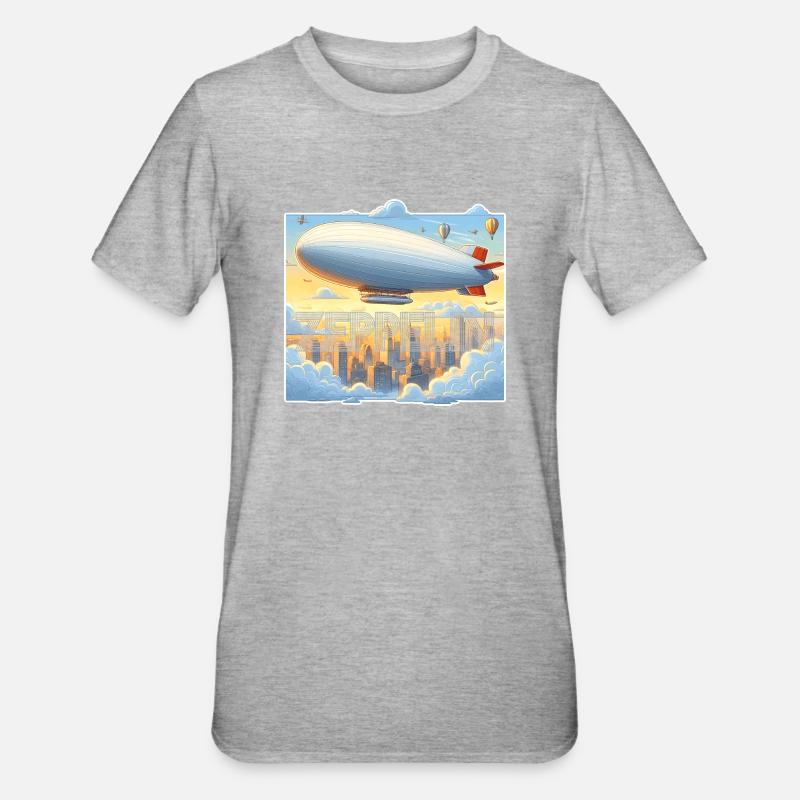 Dirigeable Zeppelin - T-shirt polycoton Unisexe - gris chiné