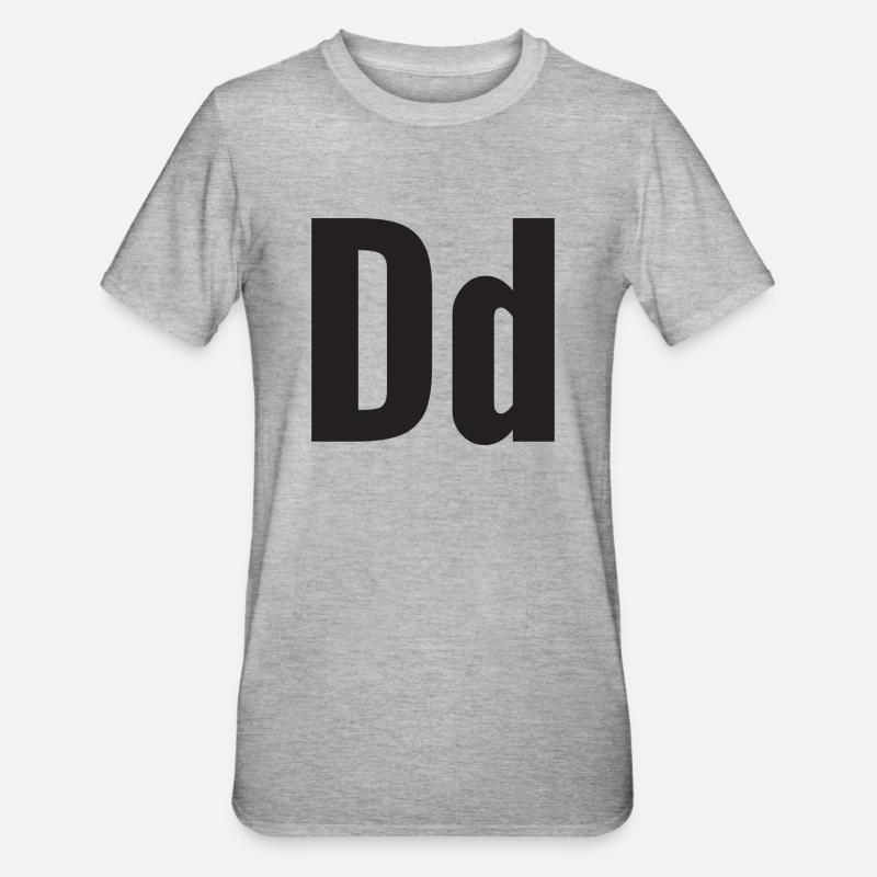 Buchstabe D - Unisex Polycotton T-Shirt - Grau meliert