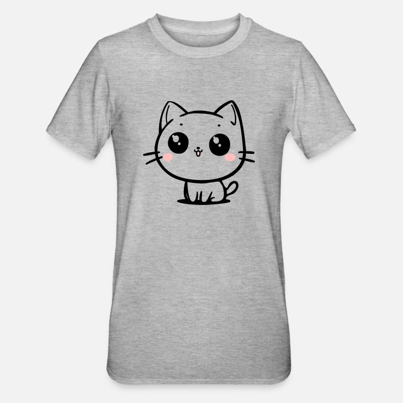 Chat - T-shirt polycoton Unisexe - gris chiné