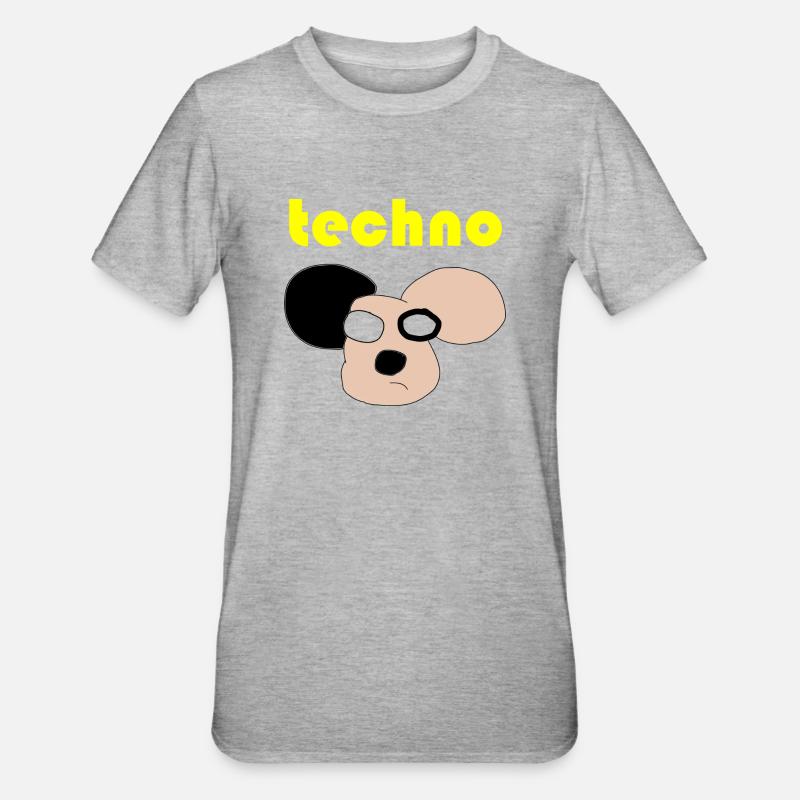 techno bär - Unisex Polycotton T-Shirt - Grau meliert