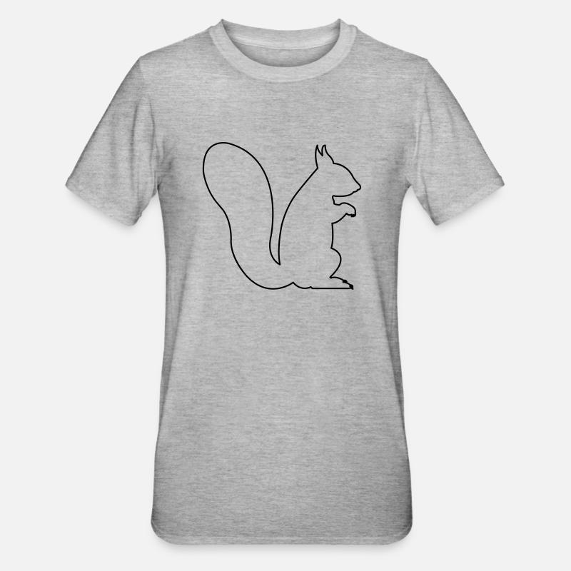 eichhörnchen - Unisex Polycotton T-Shirt - Grau meliert