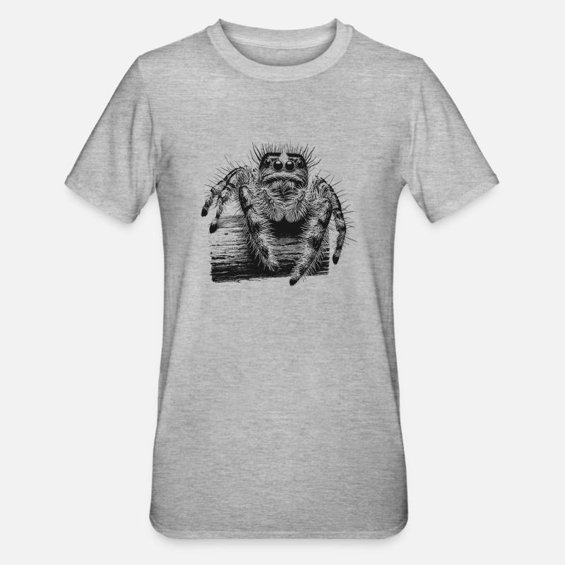 Araignée sauteuse - T-shirt polycoton Unisexe - gris chiné