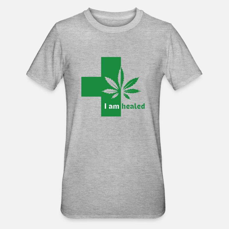Cannabis Medicine Cure - Unisex Polycotton T-Shirt - heather grey