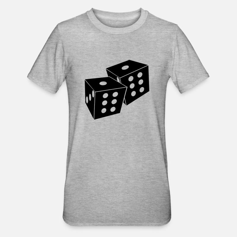 würfel - Unisex Polycotton T-Shirt - Grau meliert