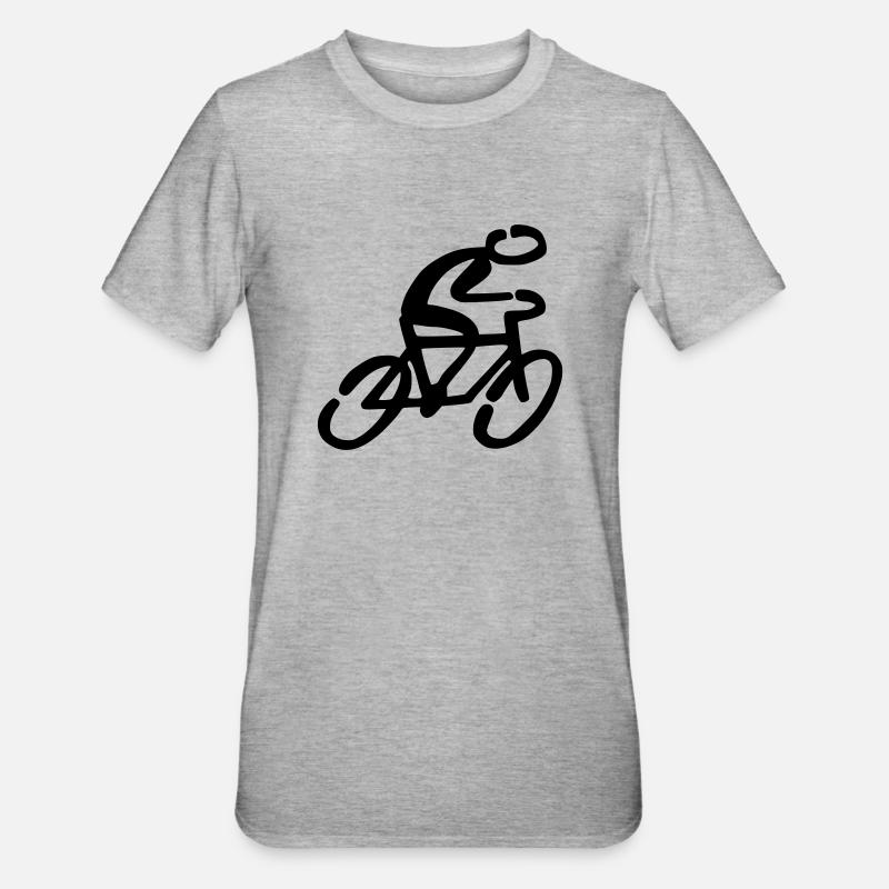 Fahrradfahrer Fahrrad - Unisex Polycotton T-Shirt - Grau meliert