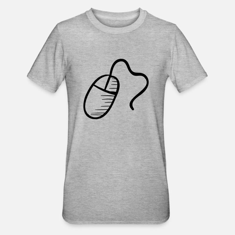 Computer Mouse - Unisex Polycotton T-Shirt - Grau meliert
