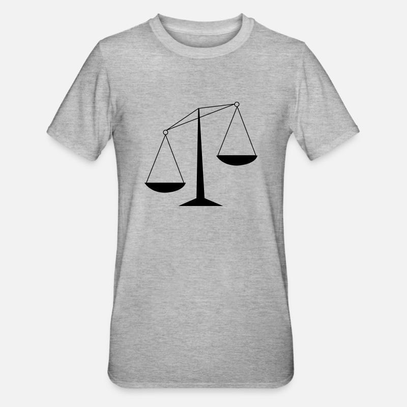 waage - Unisex Polycotton T-Shirt - Grau meliert
