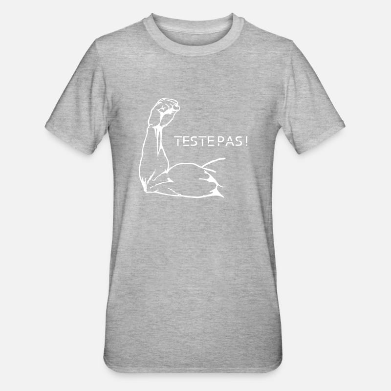 Nicht testen! - Unisex Polycotton T-Shirt - Grau meliert