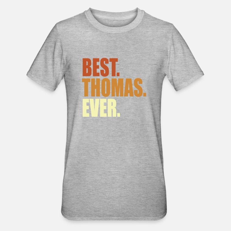 Thomas Name Geschenk Spruch - Unisex Polycotton T-Shirt - Grau meliert