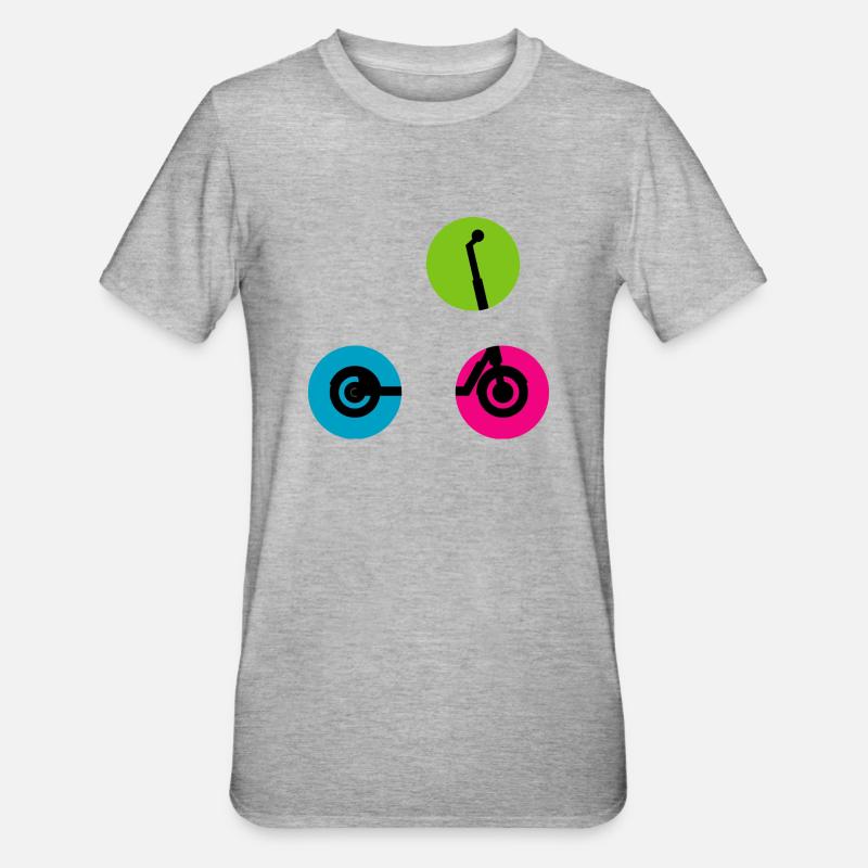 E-Scooter Roller - Unisex Polycotton T-Shirt - Grau meliert