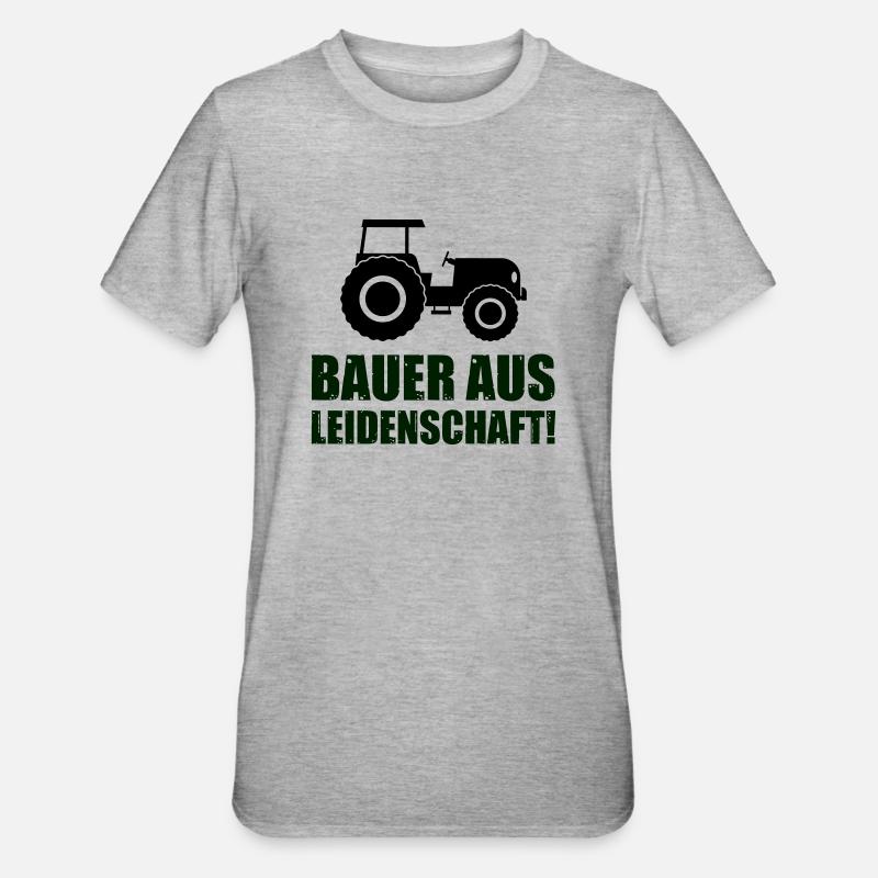 bauer aus leidenschaft - Unisex Polycotton T-Shirt - Grau meliert