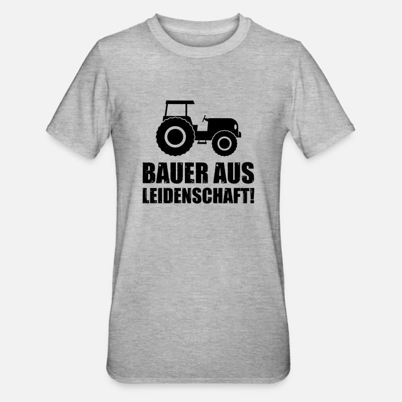 bauer aus leidenschaft - Unisex Polycotton T-Shirt - Grau meliert