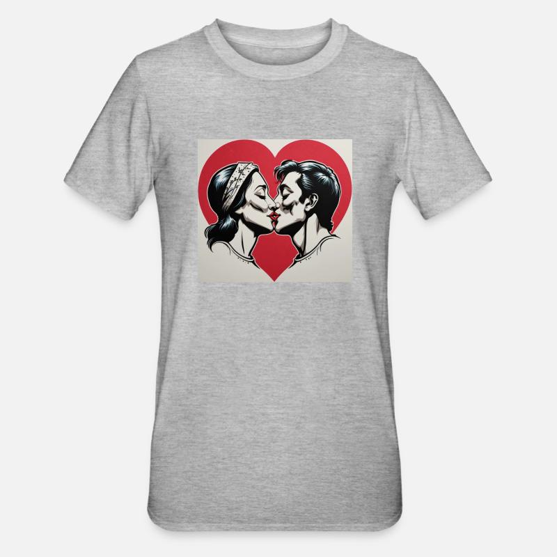 Baiser - T-shirt polycoton Unisexe - gris chiné