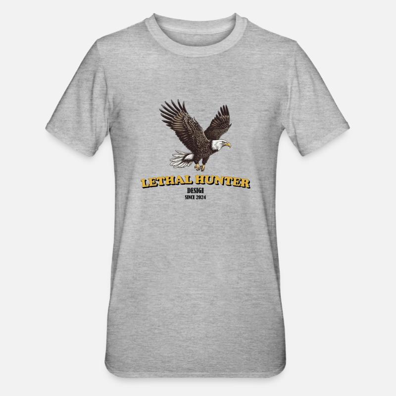 Eagle a lethal hunter - Unisex Polycotton T-Shirt - heather grey