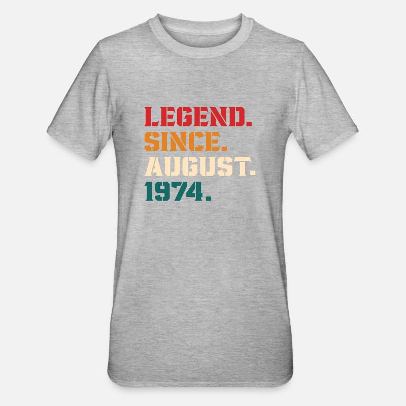Legend Since August 1974 - T-shirt polycoton Unisexe - gris chiné