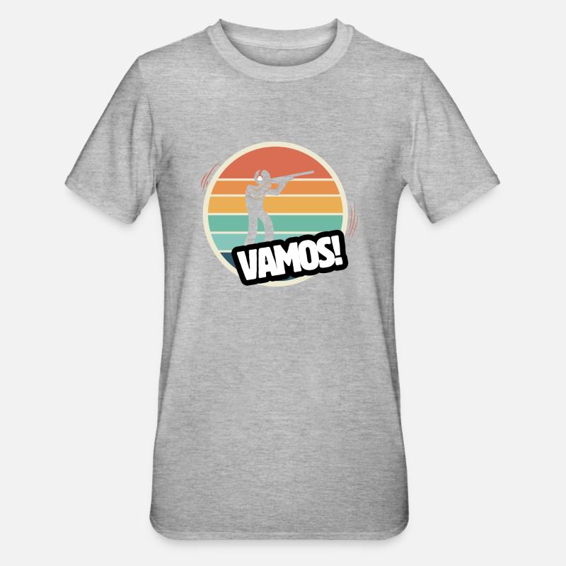 Vamos Titte Retro - Unisex Polycotton T-Shirt - Grau meliert