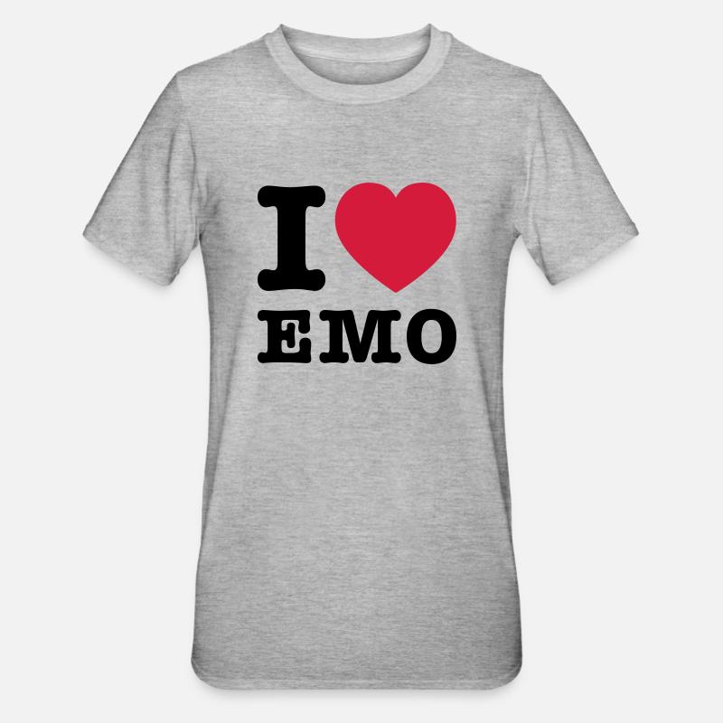 J'aime Emo 2 - T-shirt polycoton Unisexe - gris chiné