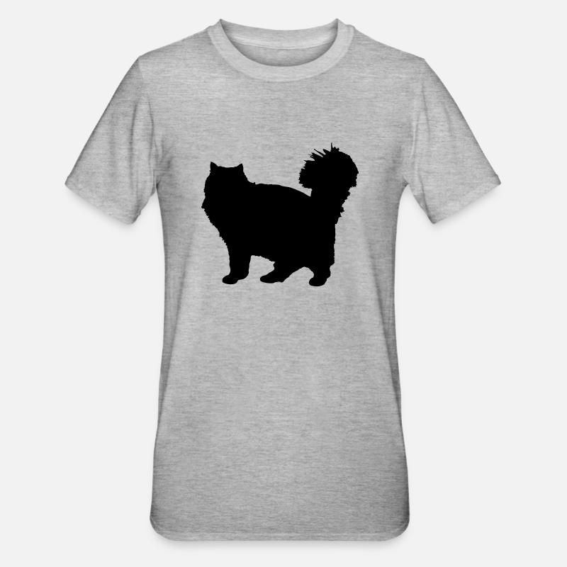 Vector Cat Silhouette - Unisex Polycotton T-Shirt - heather grey