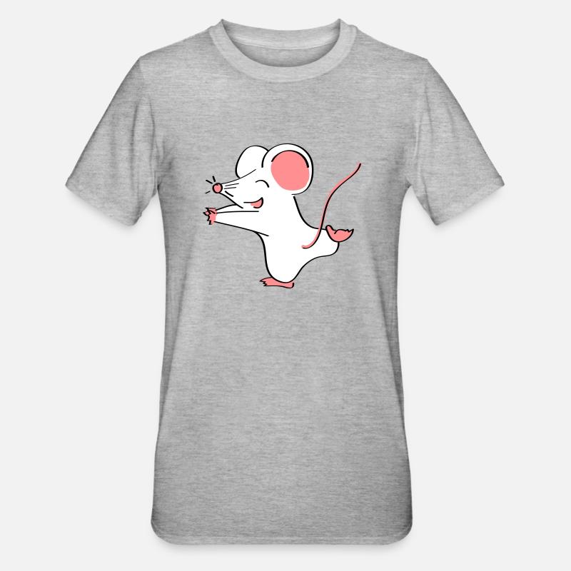 Mäusepaar Teil 1 - Unisex Polycotton T-Shirt - Grau meliert