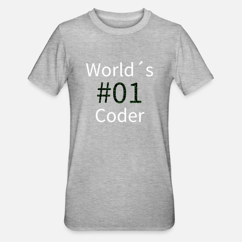 Worlds 01 Coder - Unisex Polycotton T-Shirt - heather grey
