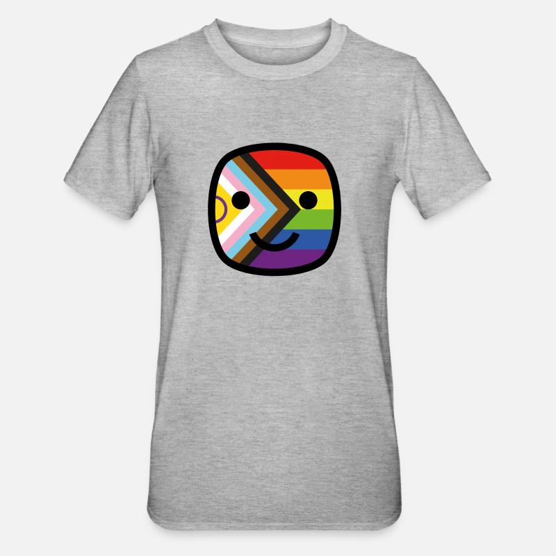Always Smile Proudly! - Progress Pride Edition - Unisex Polycotton T-Shirt - heather grey