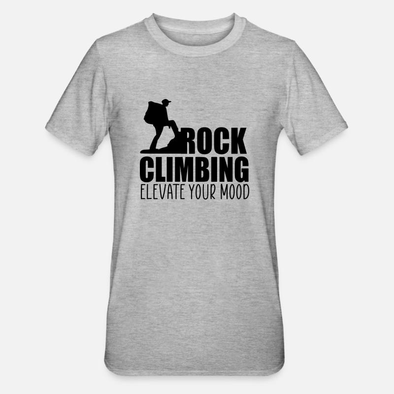 Rock climbing elevate your mood quote - Unisex Polycotton T-Shirt - heather grey