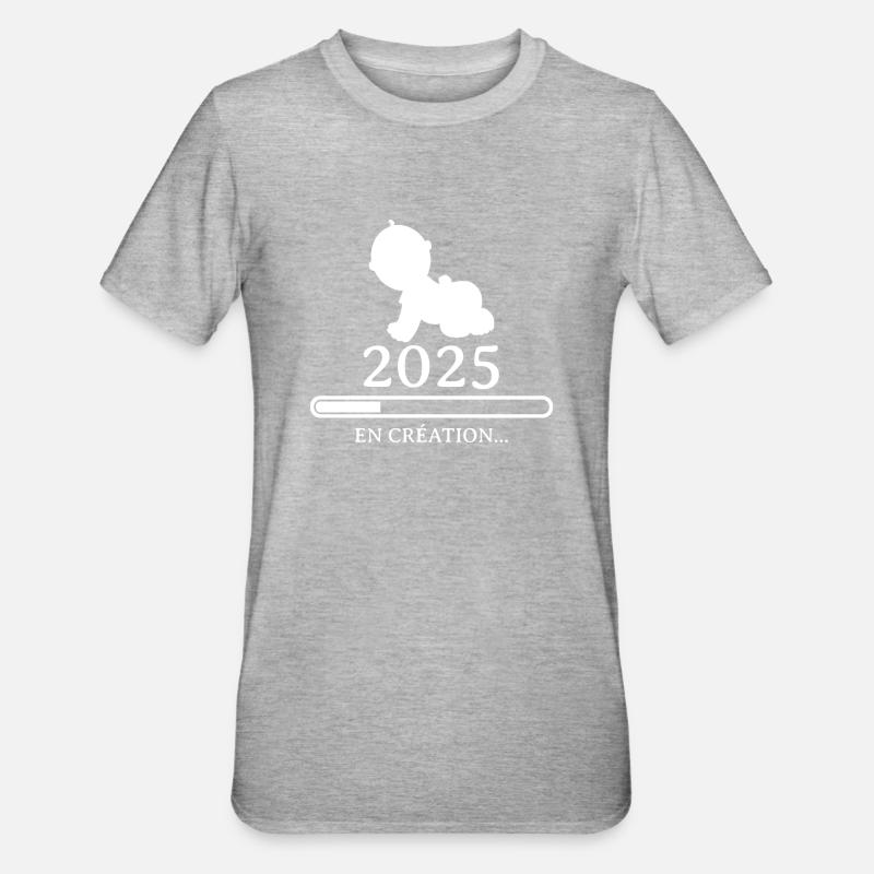 Bebe en création 2025 - T-shirt polycoton Unisexe - gris chiné